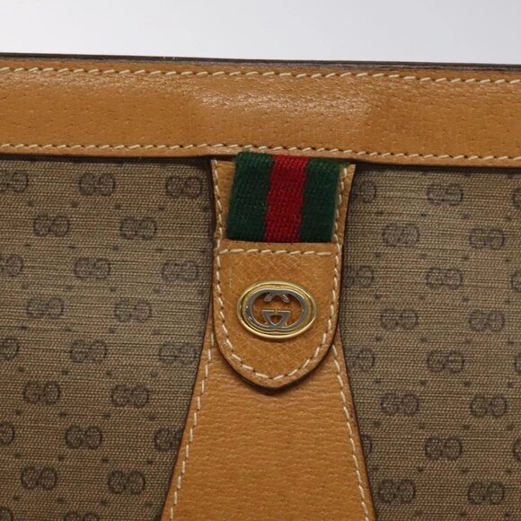 GUCCI Micro GG Supreme Web Sherry Line Bag PVC Beige - Picture 11 of 16